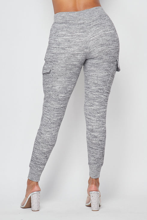 Fleece-Lined Cargo Sweatpants - Heather Gray - SohoGirl.com